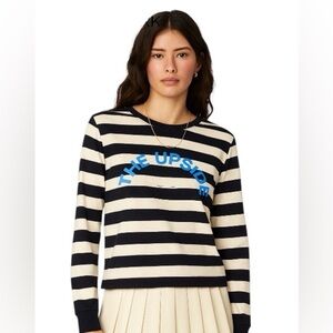 The Upside Black and White LS Heavyweight Tee, Nautical, French Stripe, 6